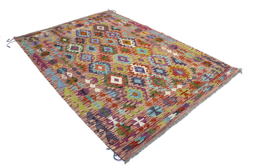 Originele oude stijl Kelim Afghan 244 X 175 Cm Top staat