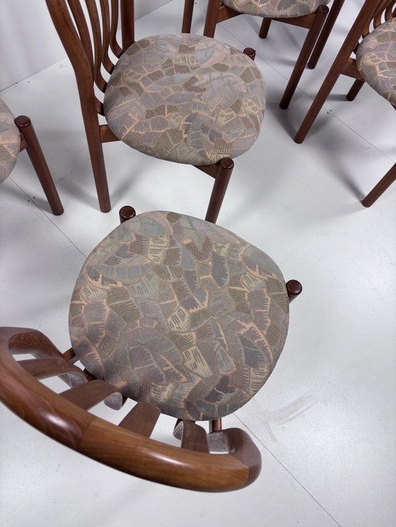 Image 1 of 6 Stuks Vintage Eetkamerstoelen Teak Deens Koefoed