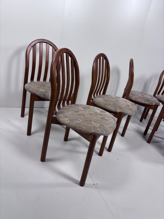 Image 1 of 6 Stuks Vintage Eetkamerstoelen Teak Deens Koefoed