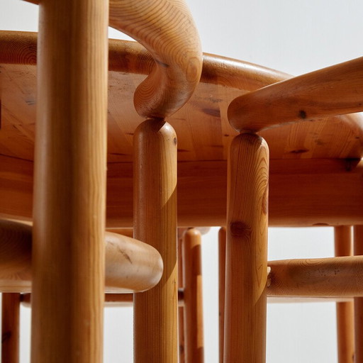 Vintage grenen eetset van Rainer Daumiller voor Hanex, 1980