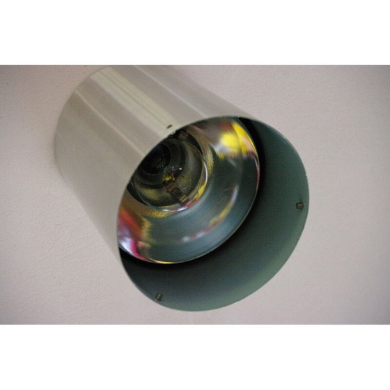 Image 1 of Vintage plafondlamp in aluminium uit het huis van Raack, Nederland 1960