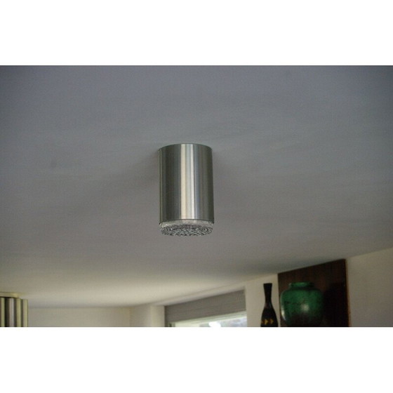 Image 1 of Vintage plafondlamp in aluminium uit het huis van Raack, Nederland 1960