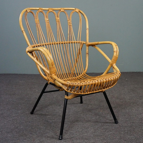 Image 1 of Zeer zeldzame Dutch Design rotan fauteuil, 1960