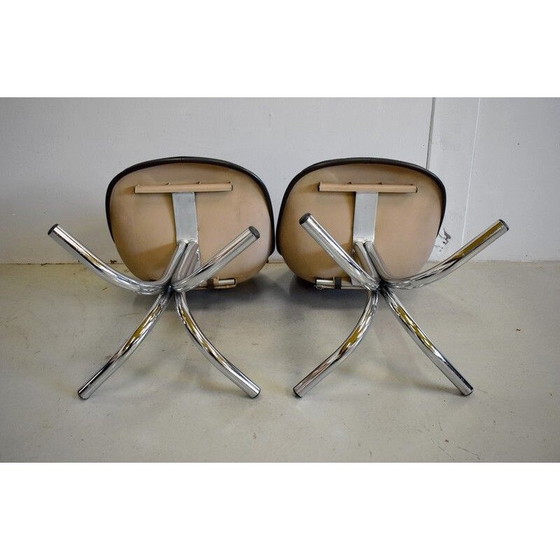 Image 1 of Paar vintage verchroomde metalen stoelen van Charles en Ray Eames, 1960