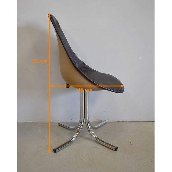 Image 1 of Paar vintage verchroomde metalen stoelen van Charles en Ray Eames, 1960