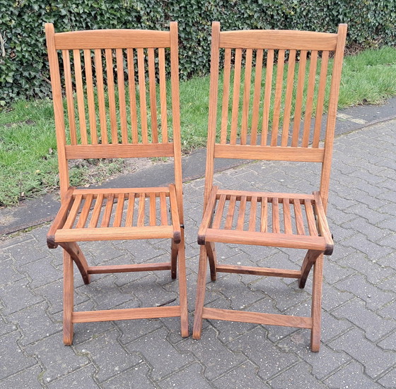 Image 1 of 2 Teak & Garden Folding Chairs