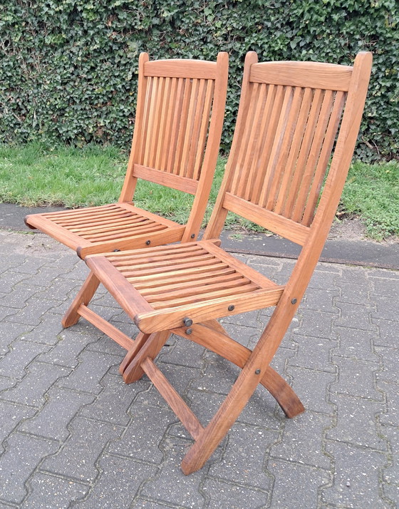 Image 1 of 2 Teak & Garden Folding Chairs