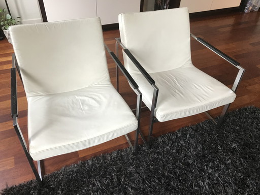 2x Harvink Oscar Fauteuils Wit Leer