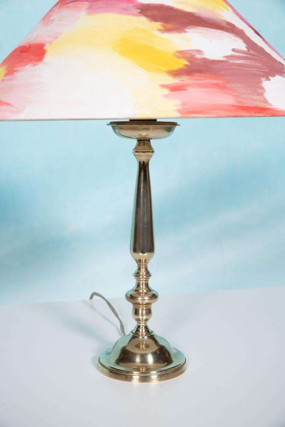 Image 1 of Vintage messing schemerlamp jaren 60