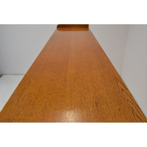 Image 1 of Vintage eikenhouten en glazen secretaire, Tsjechoslowakije 1960