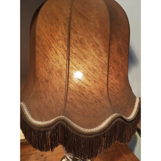 Image 1 of Vintage lamp van keramiek met houten voet, 1970