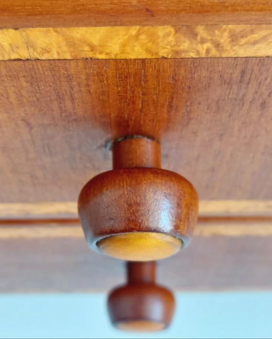 Image 1 of Vintage Halkastje Met Ingelegd Notenfineer