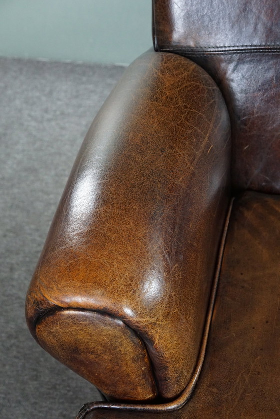 Image 1 of Grote schapenleren armchair/ fauteuil met een diepe zit