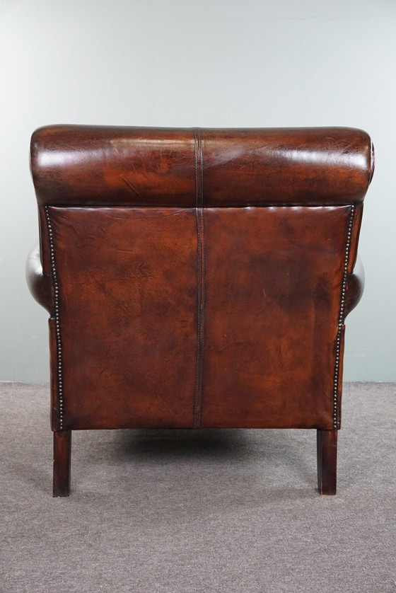 Image 1 of Grote schapenleren armchair/ fauteuil met een diepe zit