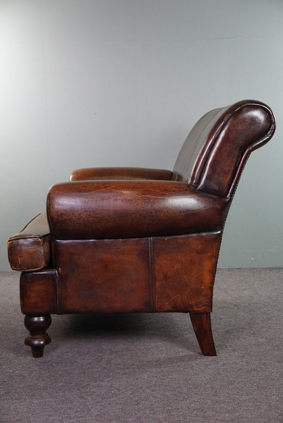 Image 1 of Grote schapenleren armchair/ fauteuil met een diepe zit