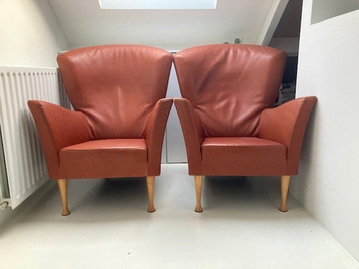 2x Montis Castor Stoelen Cognac