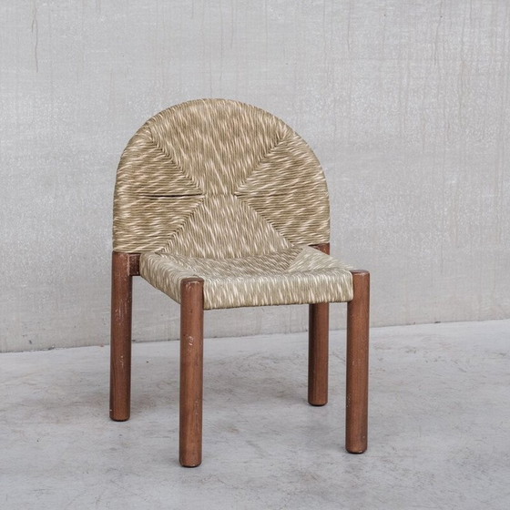Image 1 of Set van 4 vintage biezen stoelen, Italië 1960