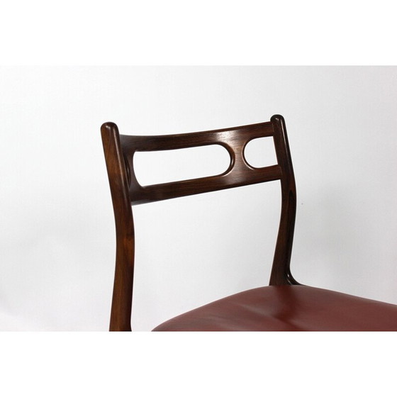 Image 1 of Set van 6 eetkamerstoelen in rozenhout, Deens ontwerp, 1960