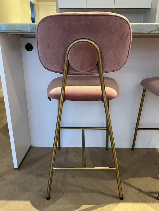 Roze fluwelen barstoelen (3 stuks) Richmond Interiors