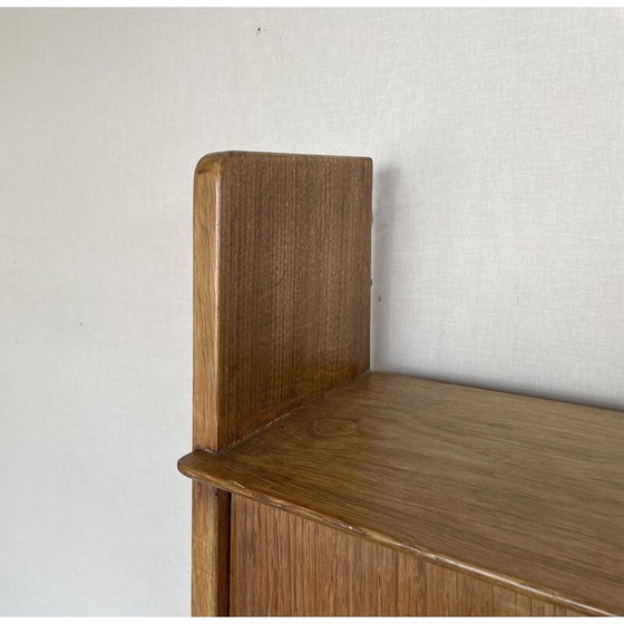 Image 1 of Vintage eikenhouten hangend secretaire door Marcel Gascoin voor Arhec, 1950