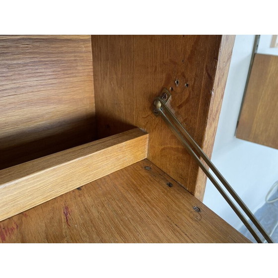 Image 1 of Vintage eikenhouten hangend secretaire door Marcel Gascoin voor Arhec, 1950
