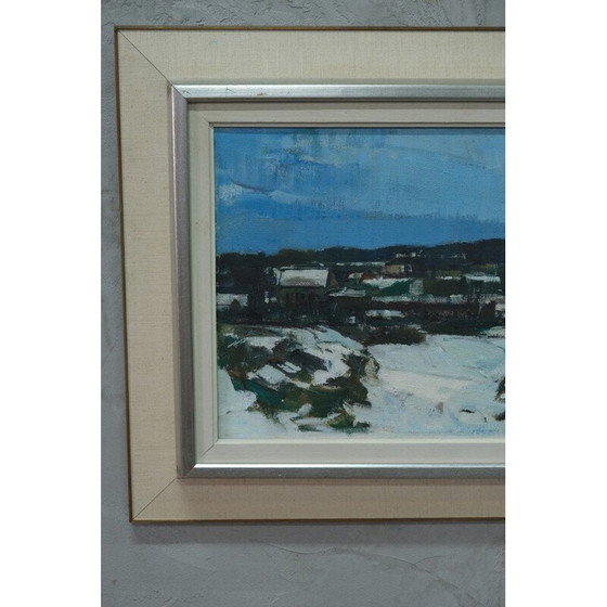 Image 1 of Olieverfschilderij op modern vintage doek van Gunnar Herman Berglund, Zweden 1960