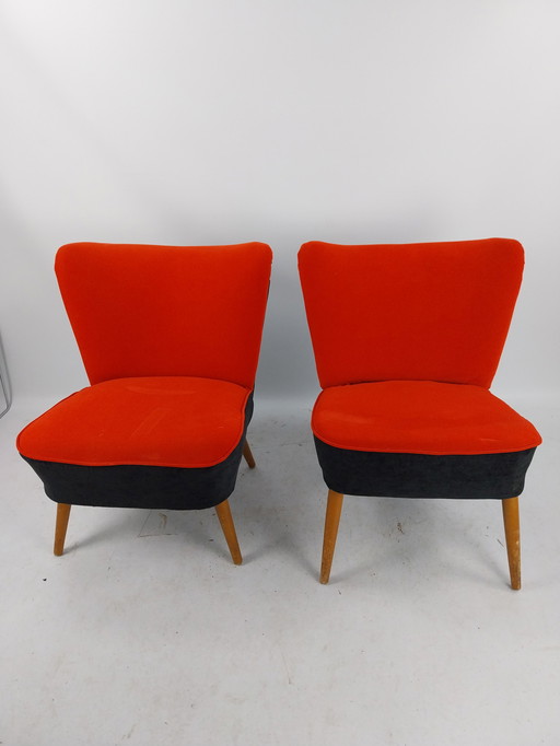 2 x cocktail stoelen nieuwe bekleding in top conditie. 1950S 