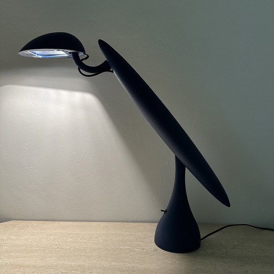 Image 1 of Postmoderne blauwe reigerlamp van Isao Hosoe voor Luxo, jaren 1980