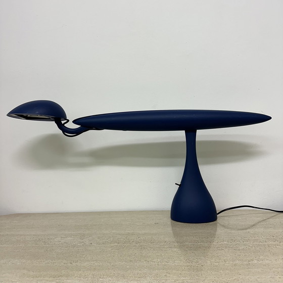 Image 1 of Postmoderne blauwe reigerlamp van Isao Hosoe voor Luxo, jaren 1980