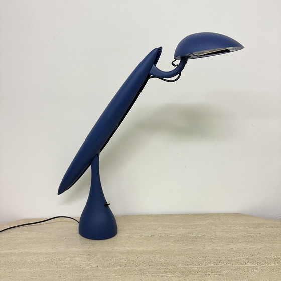 Image 1 of Postmoderne blauwe reigerlamp van Isao Hosoe voor Luxo, jaren 1980