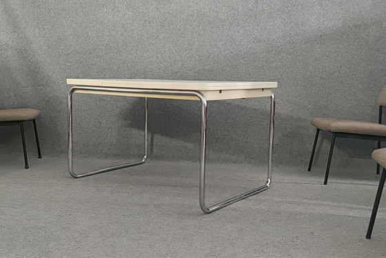 Image 1 of Bauhaus eettafel 1940 keukentafel 40s 50s tafel Mid Century Design Loft Art Deco Vintage