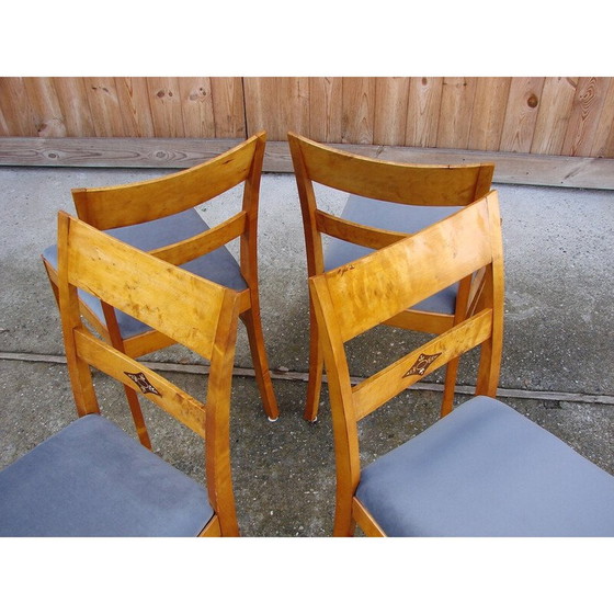 Image 1 of Set van 4 vintage Art deco stoelen, jaren 1940