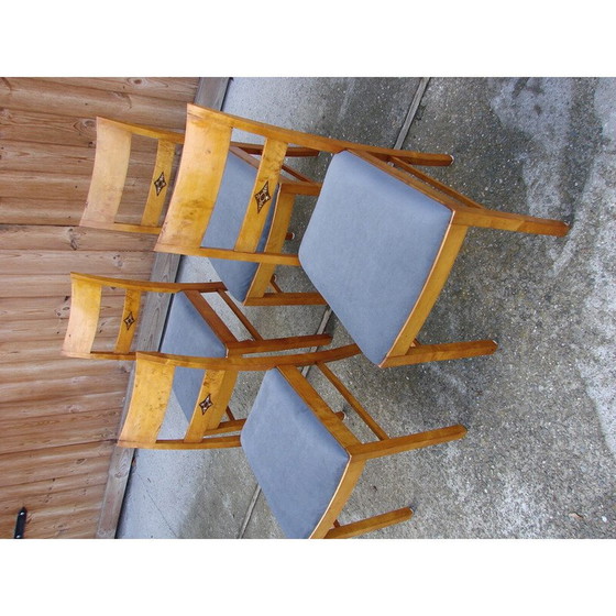 Image 1 of Set van 4 vintage Art deco stoelen, jaren 1940