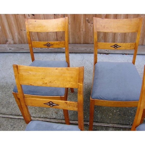 Image 1 of Set van 4 vintage Art deco stoelen, jaren 1940