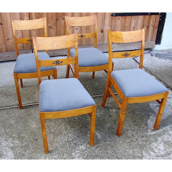 Image 1 of Set van 4 vintage Art deco stoelen, jaren 1940
