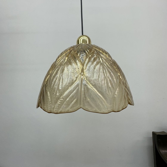 Image 1 of Peil & Putzer glazen bladhanglamp, jaren 70