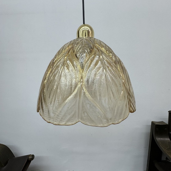 Image 1 of Peil & Putzer glazen bladhanglamp, jaren 70