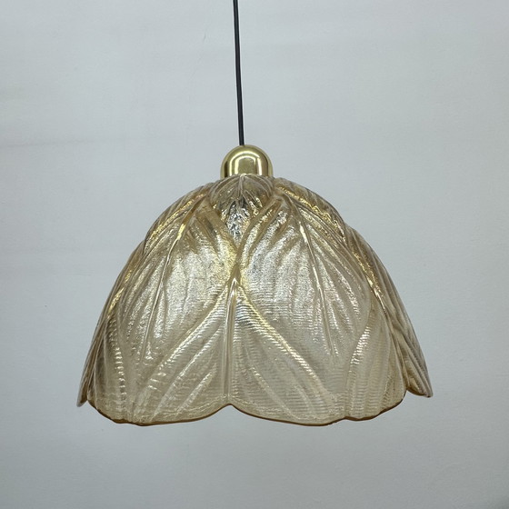 Image 1 of Peil & Putzer glazen bladhanglamp, jaren 70