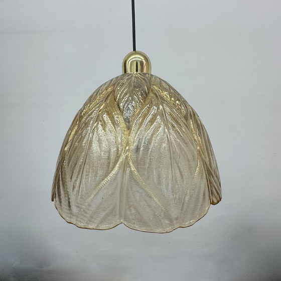 Image 1 of Peil & Putzer glazen bladhanglamp, jaren 70