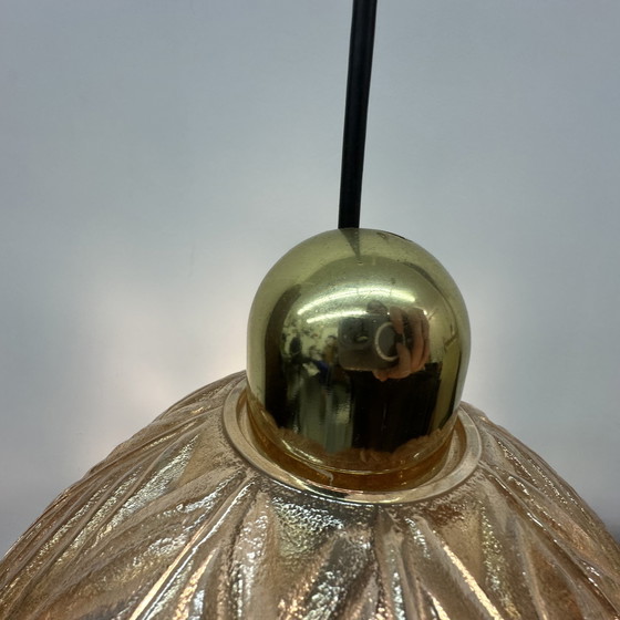 Image 1 of Peil & Putzer glazen bladhanglamp, jaren 70