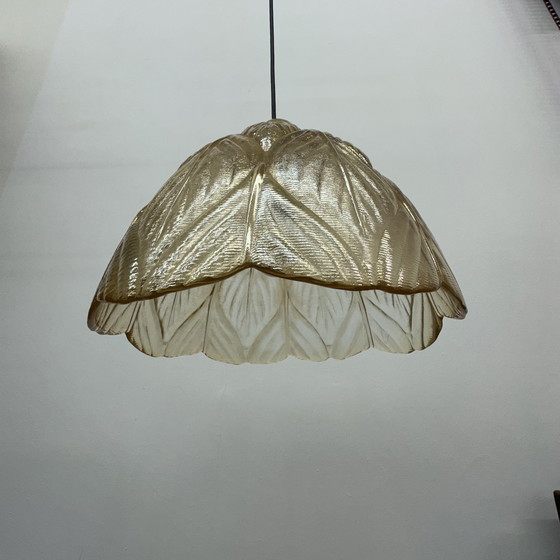 Image 1 of Peil & Putzer glazen bladhanglamp, jaren 70