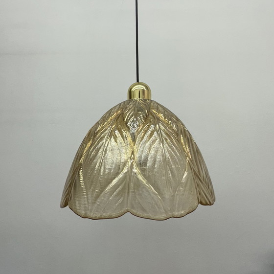 Image 1 of Peil & Putzer glazen bladhanglamp, jaren 70