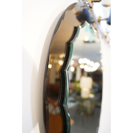 Image 1 of Vintage bronzen spiegel van Cristal Art Italiaans 1960