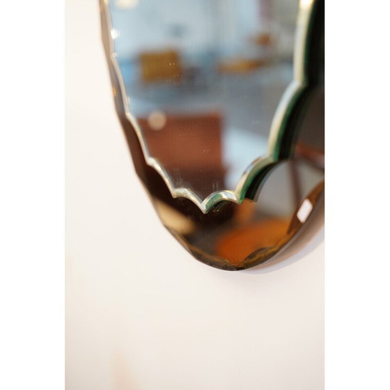 Image 1 of Vintage bronzen spiegel van Cristal Art Italiaans 1960