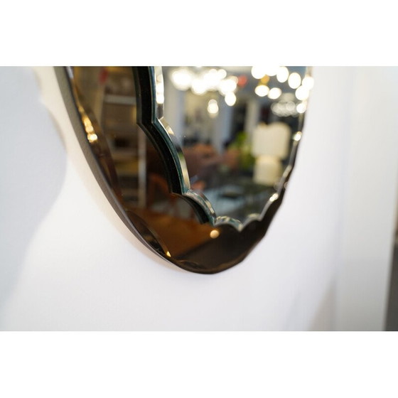 Image 1 of Vintage bronzen spiegel van Cristal Art Italiaans 1960