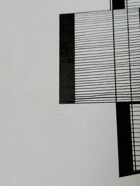 Image 1 of 2 Kunstwerken, Geometrische inktcompositie - Eugene Eechaut (1928-2019)