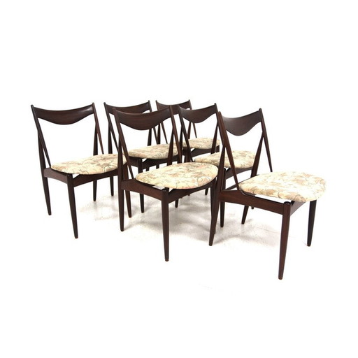 Set van 6 vintage teakhouten stoelen van Henri Walter Klein voor Bramin, Denemarken 1960