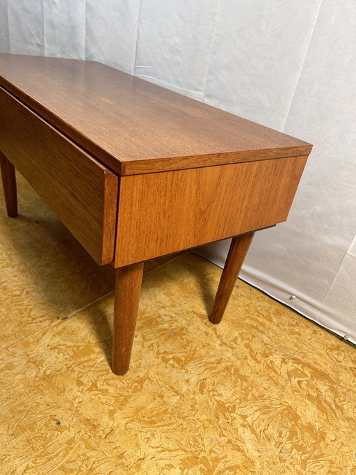 Mid Century Retro Vintage Teak Klein Telefoonmeubel 1960