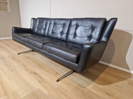 Image 1 of Skjold Sorensen - 3 Zits Bank - Jaren 60 - Vintage - Zwart