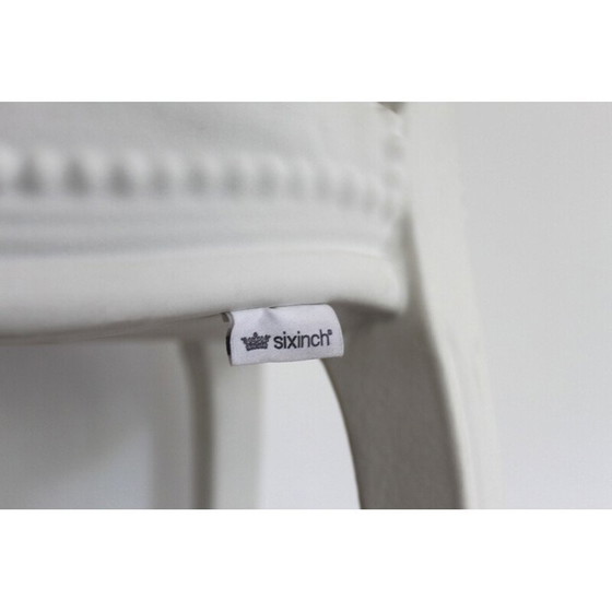 Image 1 of Vintage Louis barkruk voor Sixinch in wit polyurethaan en staal